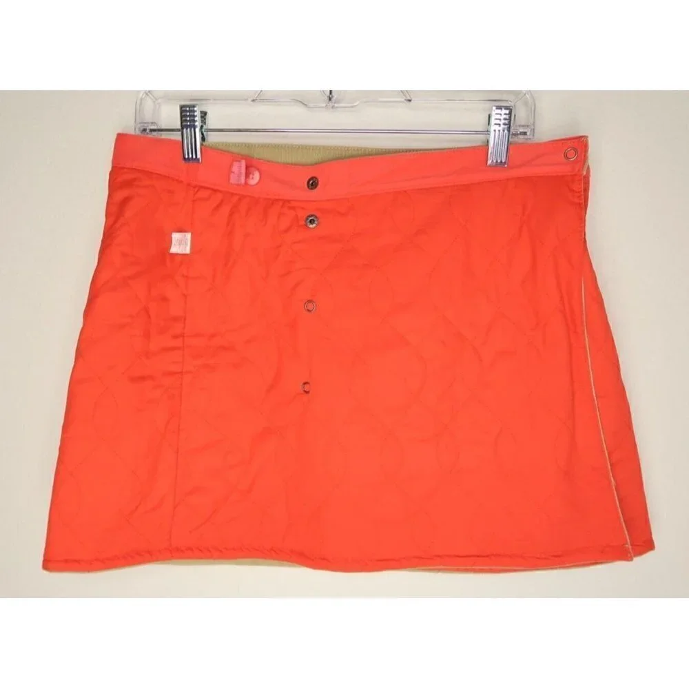 REI Corduroy Mini Skirt Wrap Khaki Lined Snap Button Stretch Girl's XL 18 W 32